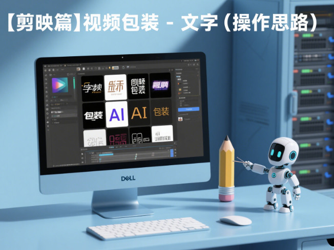 10、AI生成视频零基础入门2025,【剪映篇】视频包装-文字(操作思路)-赢政天下