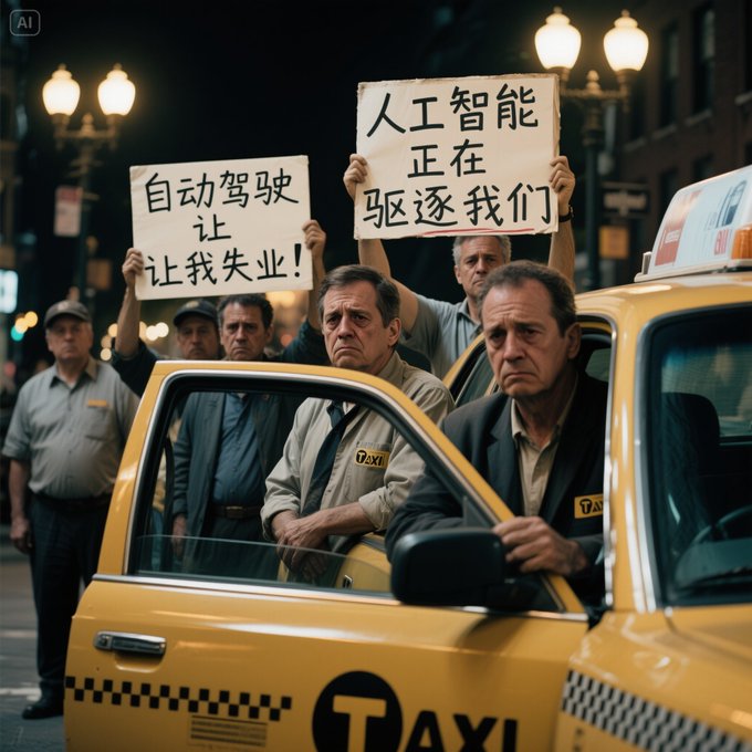 出租车司机抗议自动驾驶