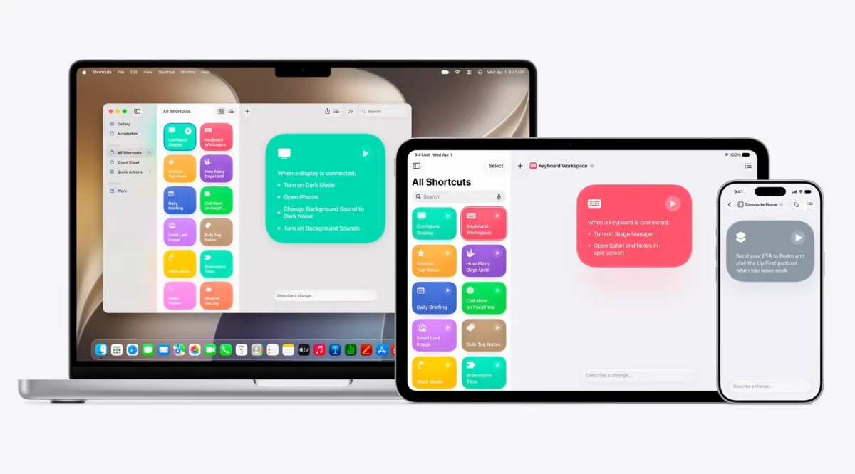 苹果新版快捷指令App：AI驱动，一句话创建设工作流
