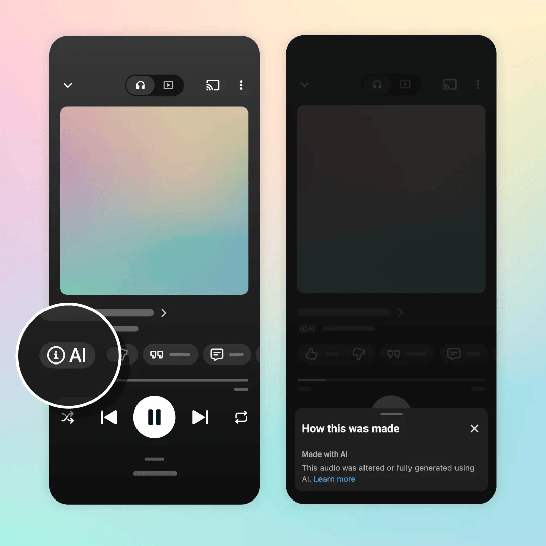 YouTube Music推出AI歌曲标签，应对AI音乐泛滥